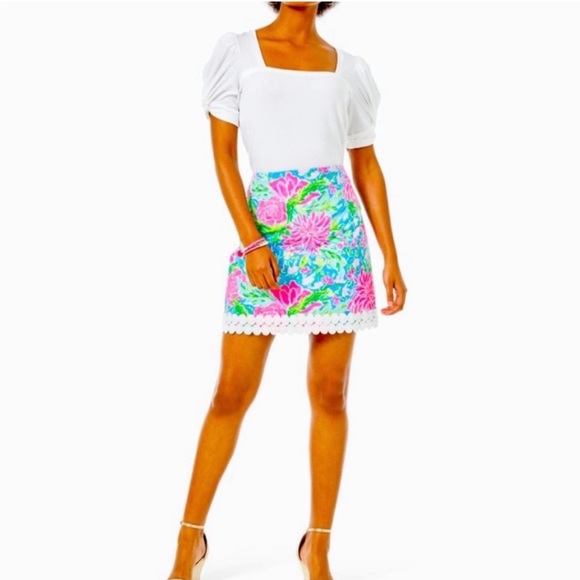 Lilly Pulitzer Zanzibar Blue Izzy Mini Skirt - Picture 2 of 15